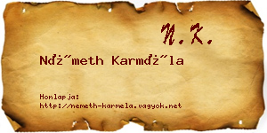 Németh Karméla névjegykártya